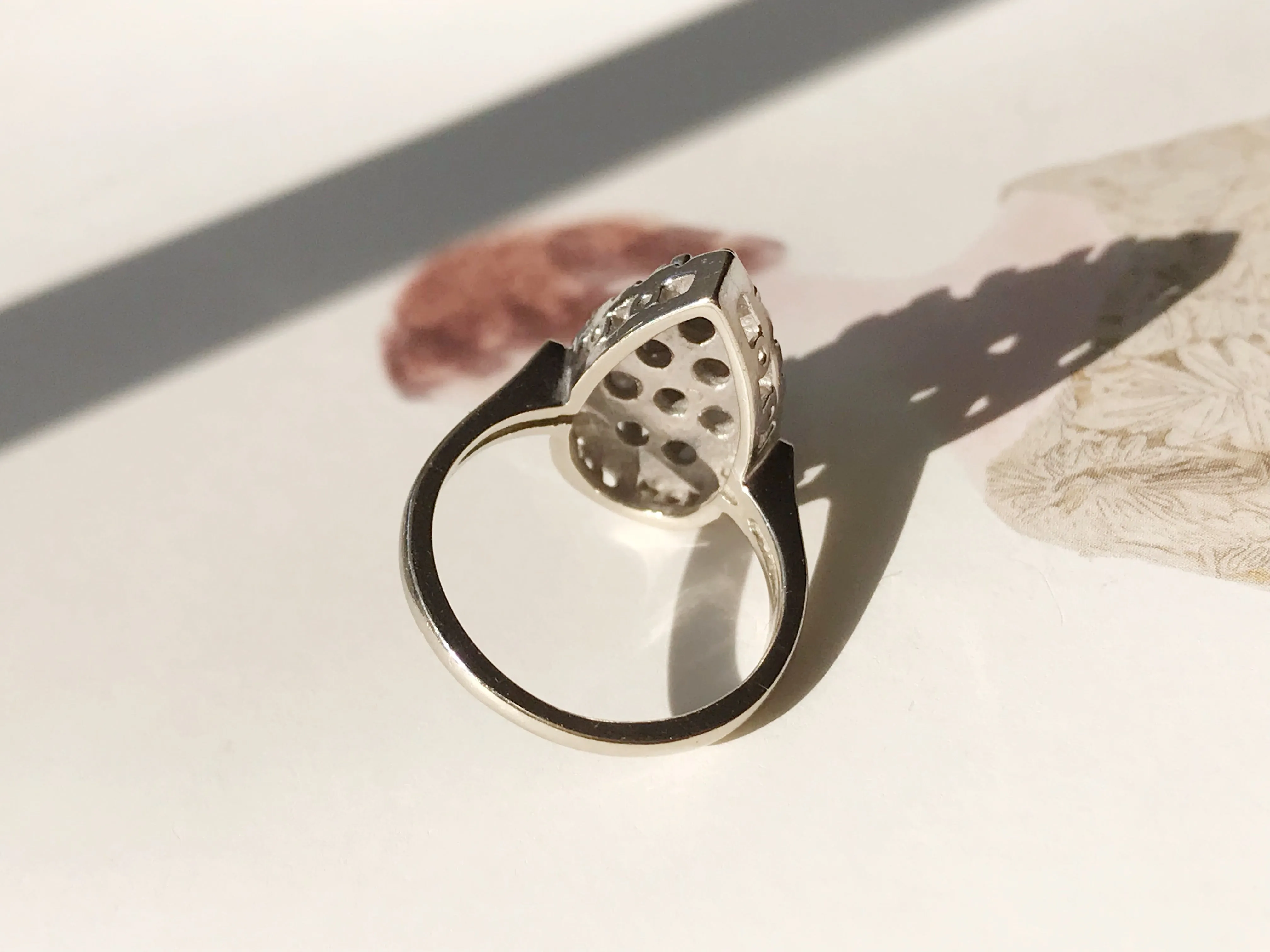 Vintage Diamond Teardrop Ring