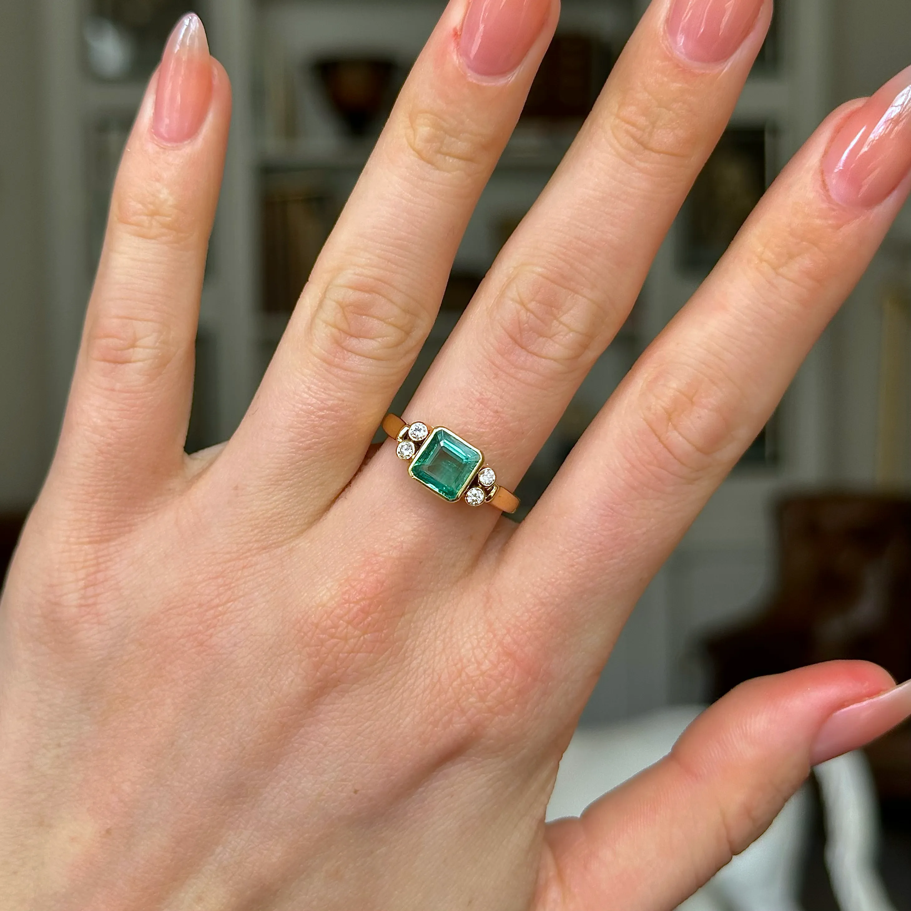 Vintage, emerald and diamond ring