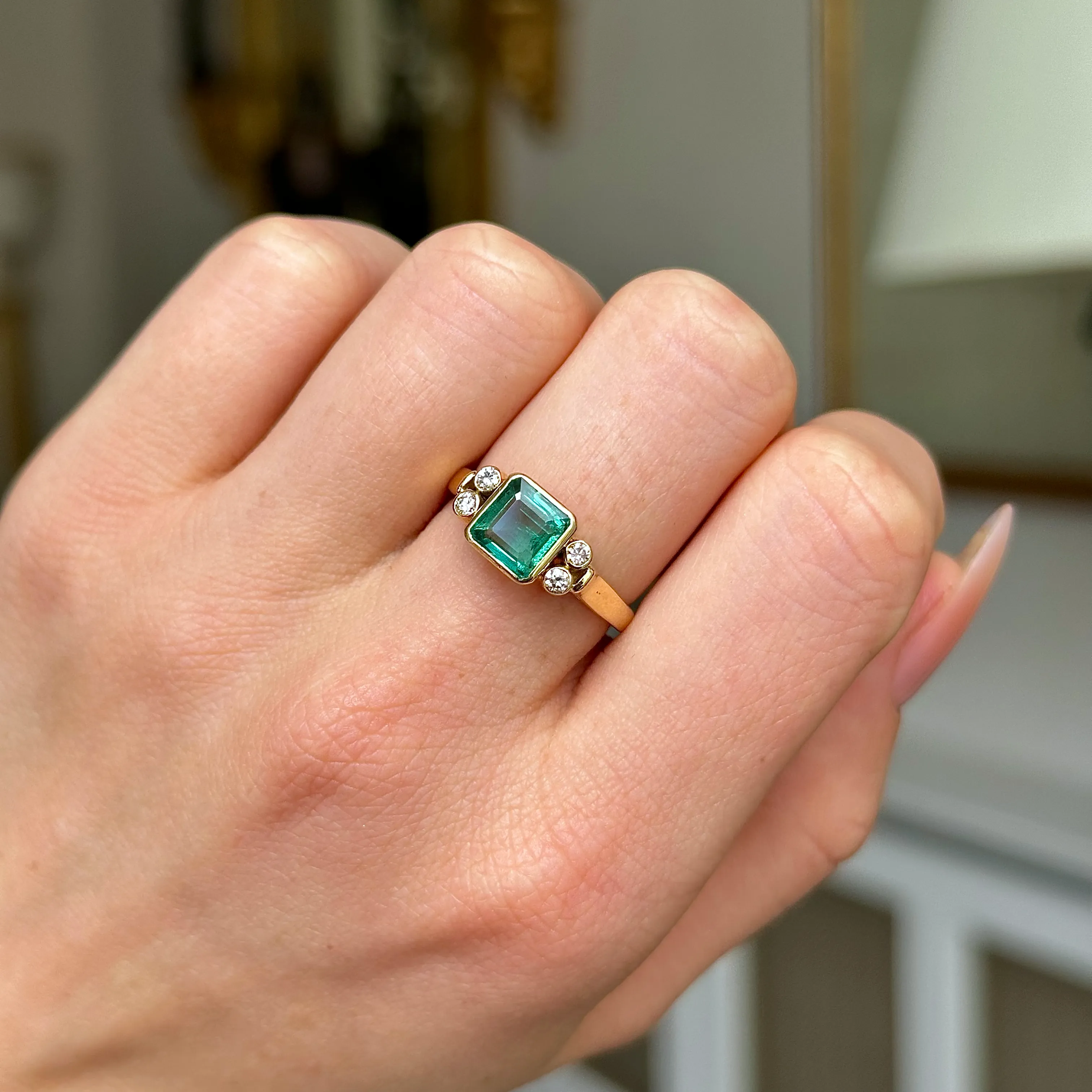 Vintage, emerald and diamond ring
