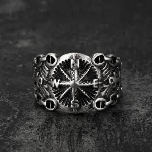 Vintage Northern Pirate Compass Sterling Silver Marine Ring