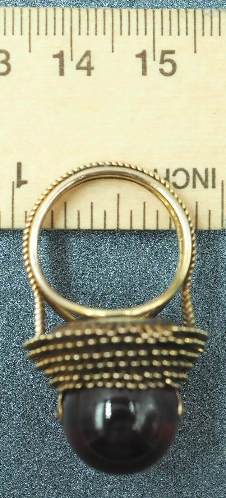 Vintage Red Paste 14ct Yellow Gold Ring