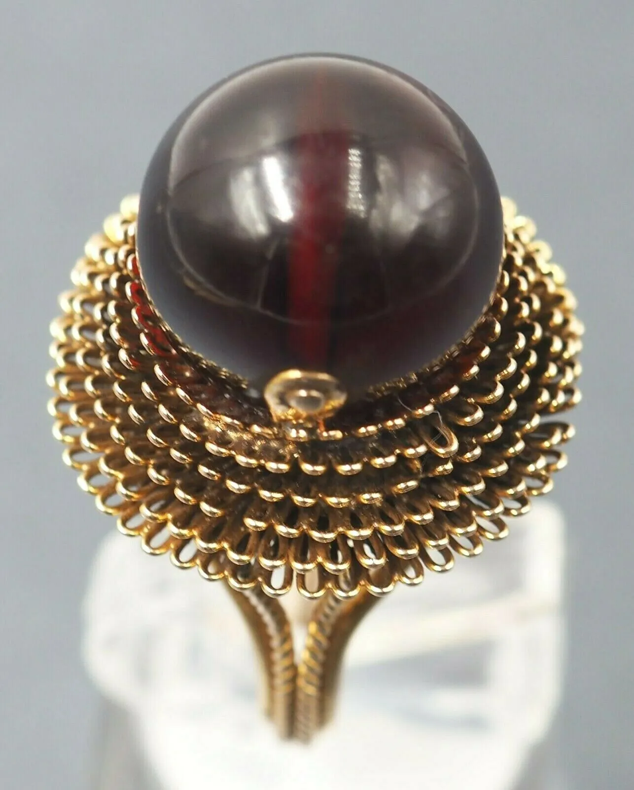 Vintage Red Paste 14ct Yellow Gold Ring