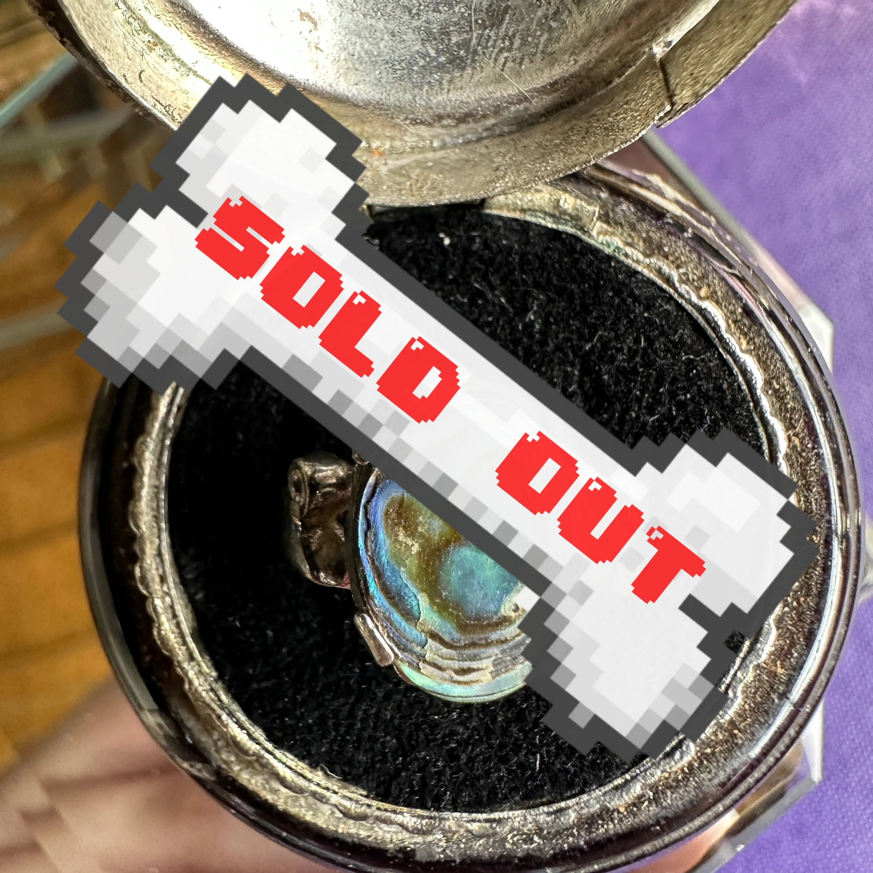 Vintage sterling Silver ring with Abalone