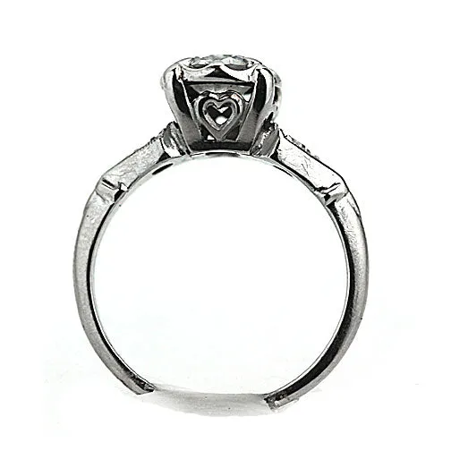 Vintage Transitional Cut Engagement Ring Circa 1950s