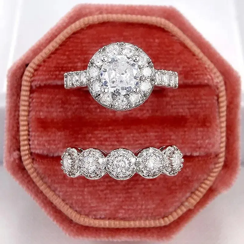 Vintage Zirconia Twin Rings