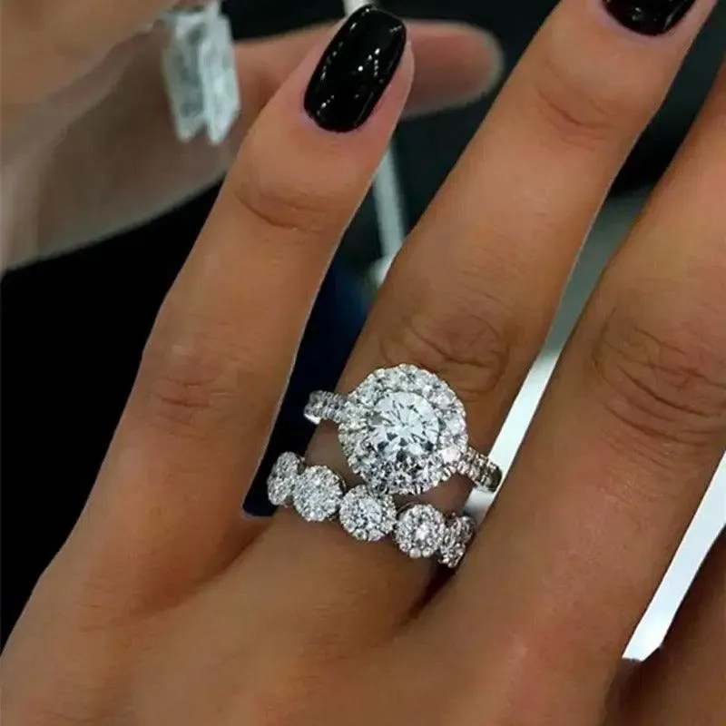 Vintage Zirconia Twin Rings