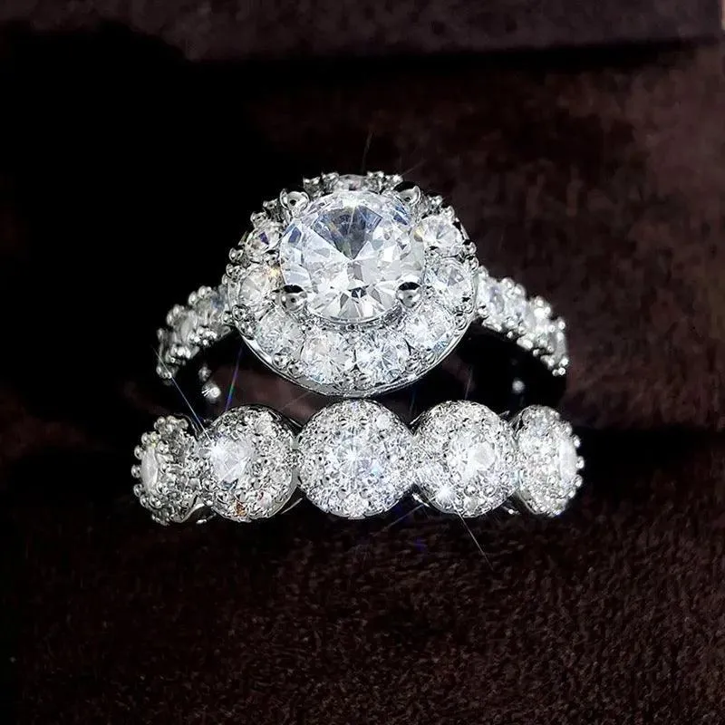 Vintage Zirconia Twin Rings