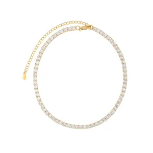 White Topaz Classic Tennis Necklace: The Tiffany
