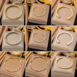 Wholesale 18K Gold Bamboo Titanium Steel Exquisite Simple Versatile Bracelet