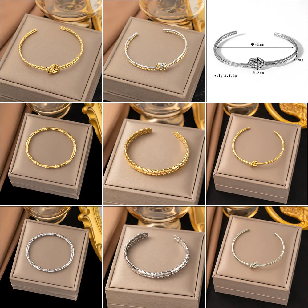 Wholesale 18K Gold Bamboo Titanium Steel Exquisite Simple Versatile Bracelet