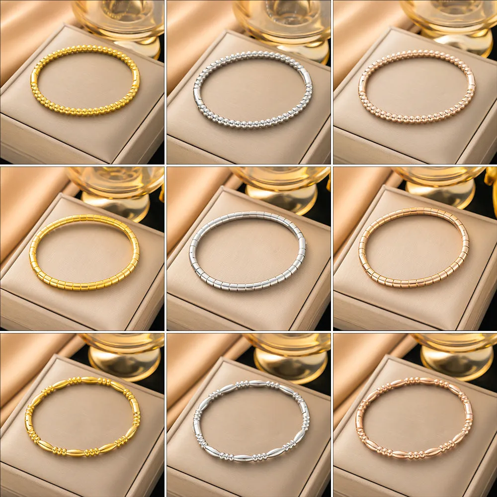 Wholesale 18K Gold Bamboo Titanium Steel Exquisite Simple Versatile Bracelet