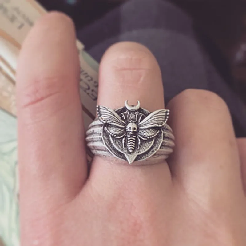 Wholesale Gothic Vintage Moths Flame Alloy Rings