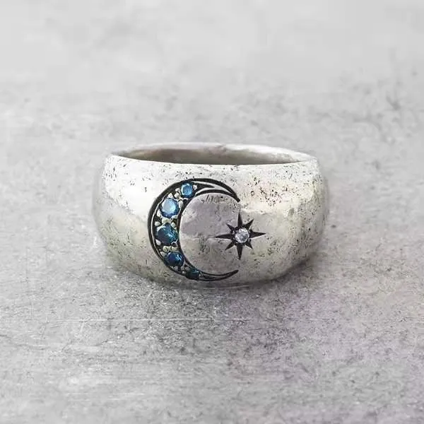 Wholesale Vintage Star Moon Rings Alloy