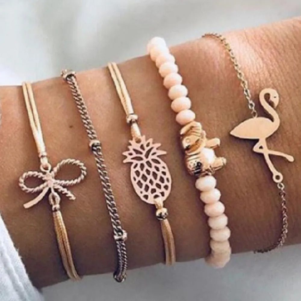 women cheap price bracelets multilayer charm bohemian bead bracelets ✈️ free.shipping