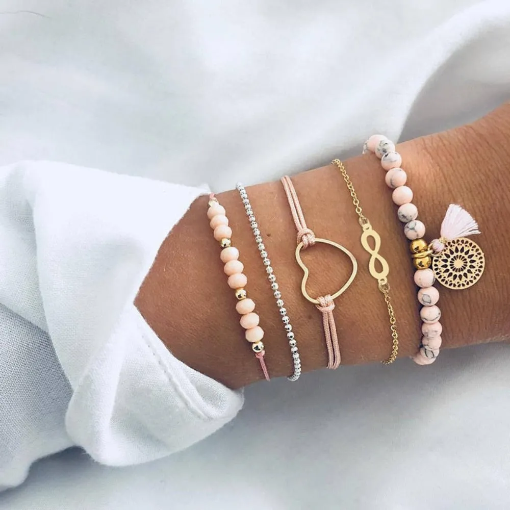 women cheap price bracelets multilayer charm bohemian bead bracelets ✈️ free.shipping