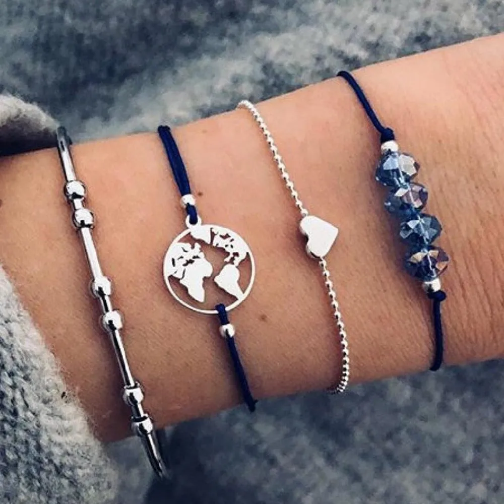 women cheap price bracelets multilayer charm bohemian bead bracelets ✈️ free.shipping