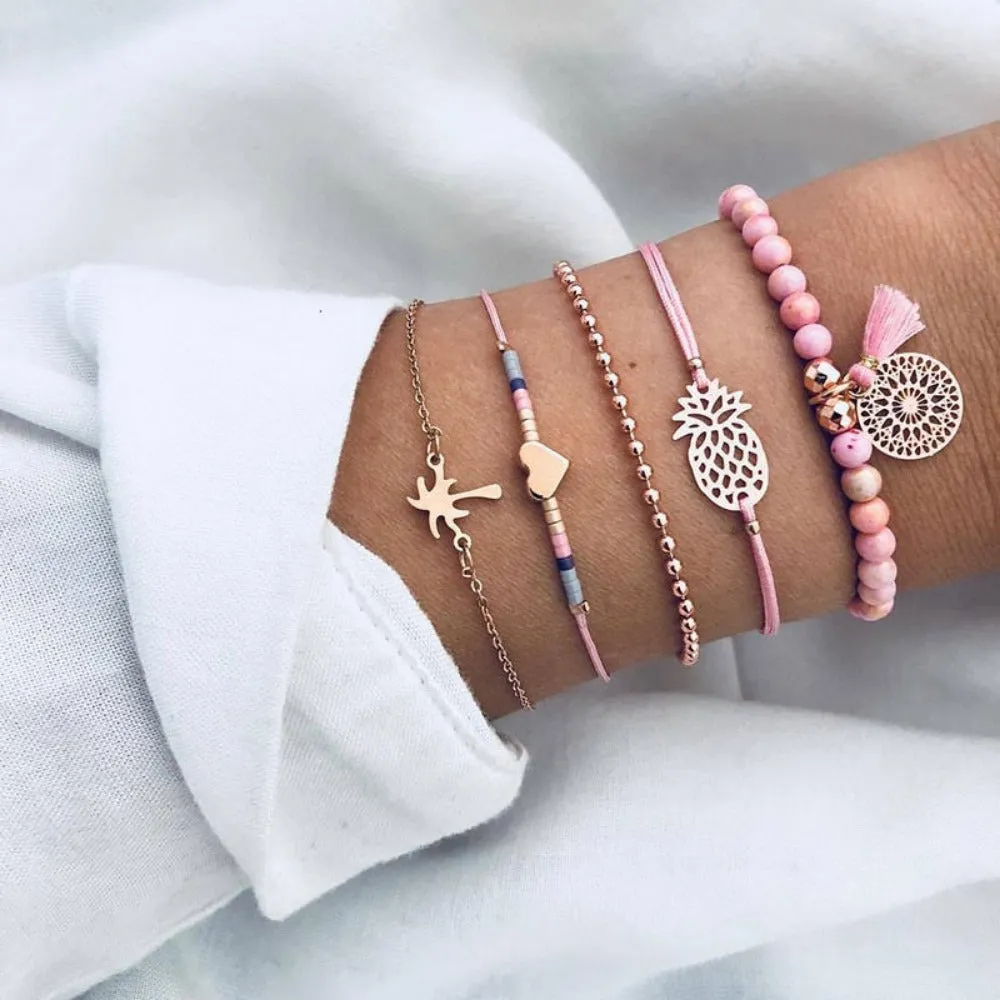 women cheap price bracelets multilayer charm bohemian bead bracelets ✈️ free.shipping