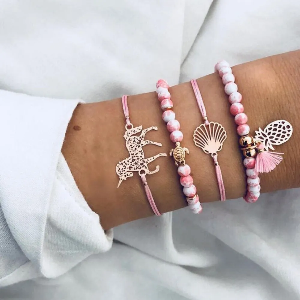 women cheap price bracelets multilayer charm bohemian bead bracelets ✈️ free.shipping
