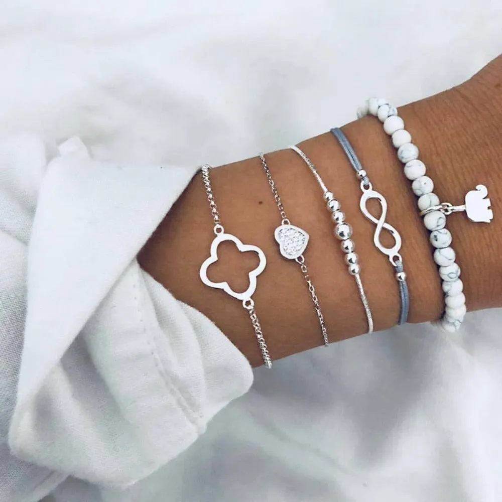 women cheap price bracelets multilayer charm bohemian bead bracelets ✈️ free.shipping