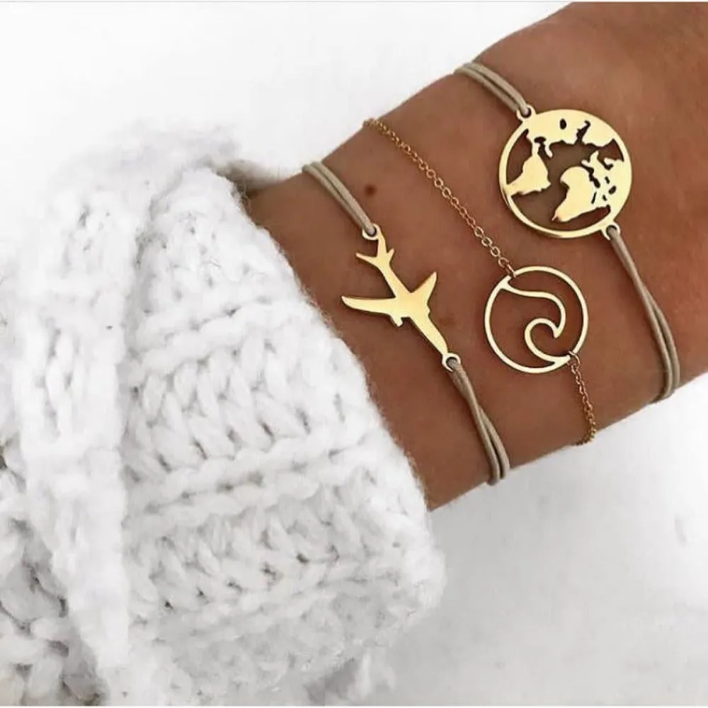 women cheap price bracelets multilayer charm bohemian bead bracelets ✈️ free.shipping