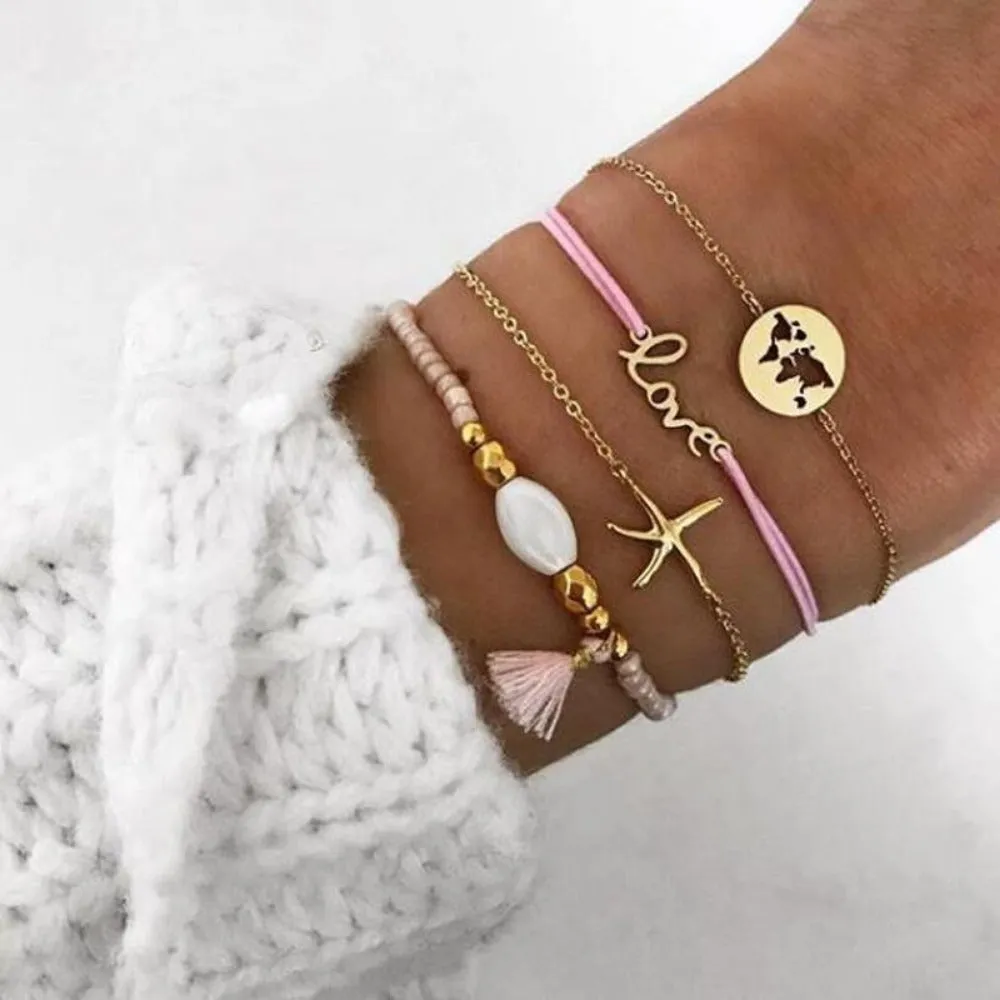women cheap price bracelets multilayer charm bohemian bead bracelets ✈️ free.shipping