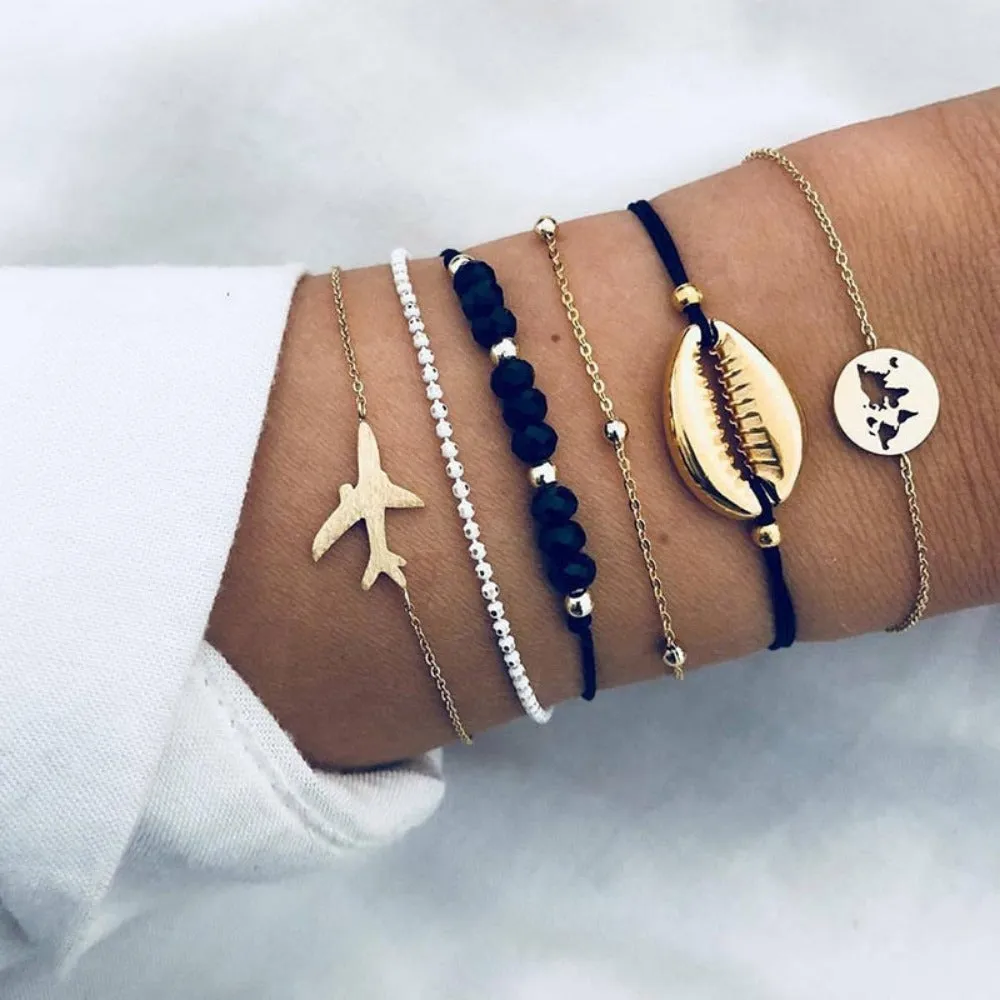 women cheap price bracelets multilayer charm bohemian bead bracelets ✈️ free.shipping