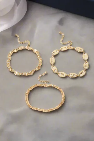 Women Gold Bracelets Set Of (3 Piece)