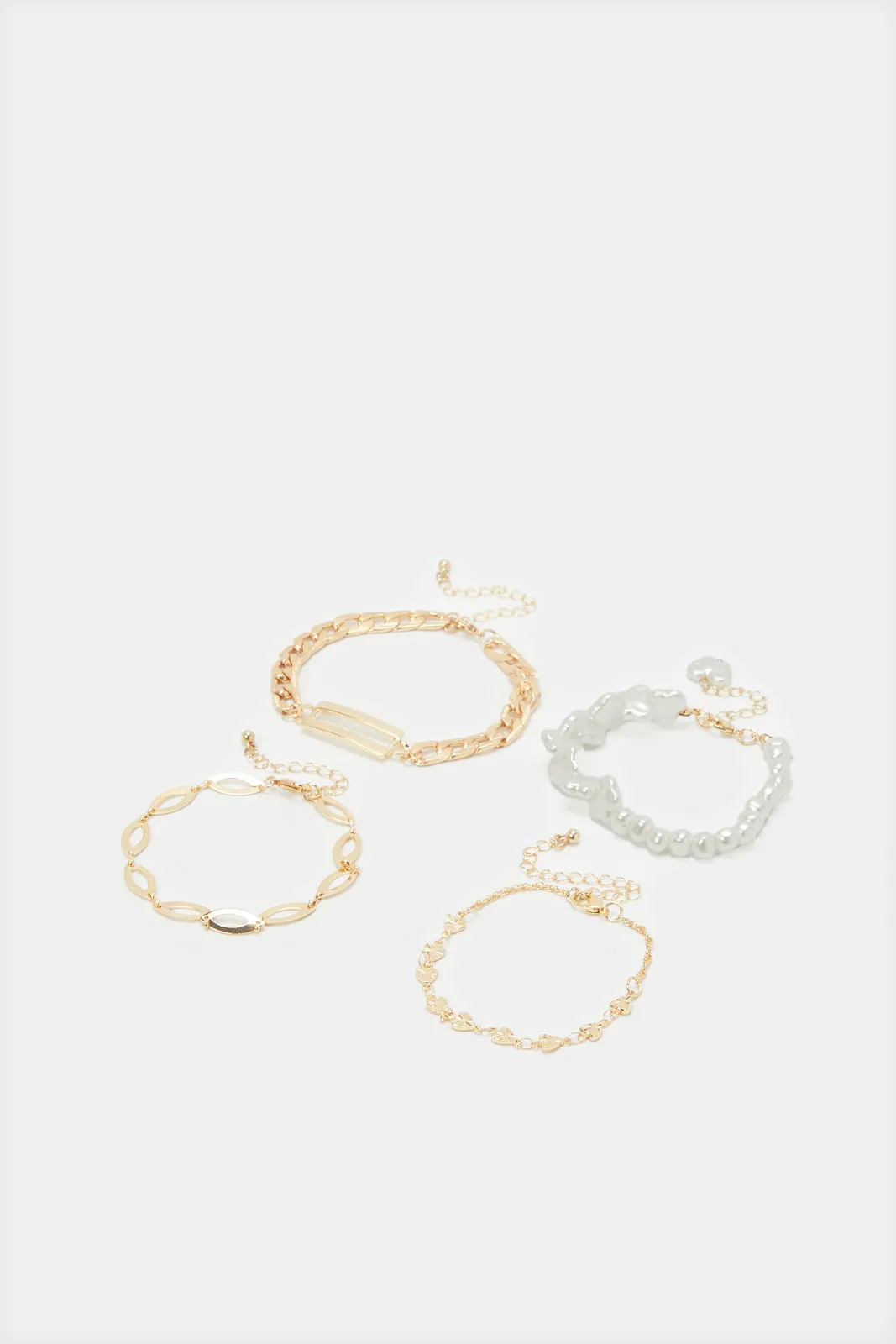 Women Gold Embellished Bracelets Set (4 Piece)