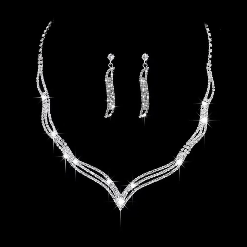 women's necklace earrings bracelets cubic zirconia jewelry combination ✈️ free.shipping