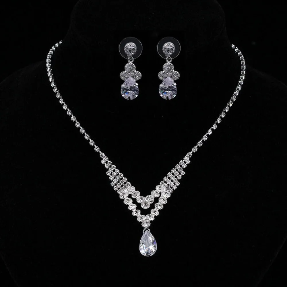 women's necklace earrings bracelets cubic zirconia jewelry combination ✈️ free.shipping