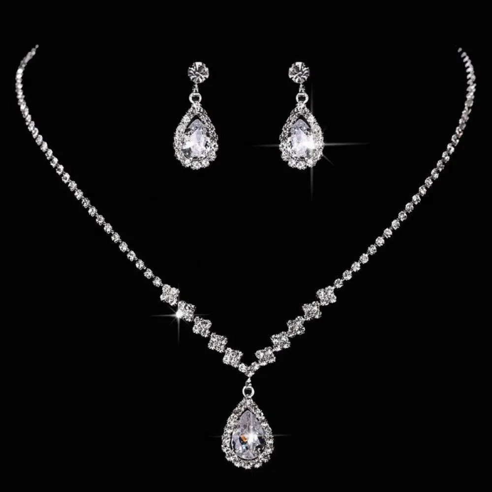 women's necklace earrings bracelets cubic zirconia jewelry combination ✈️ free.shipping
