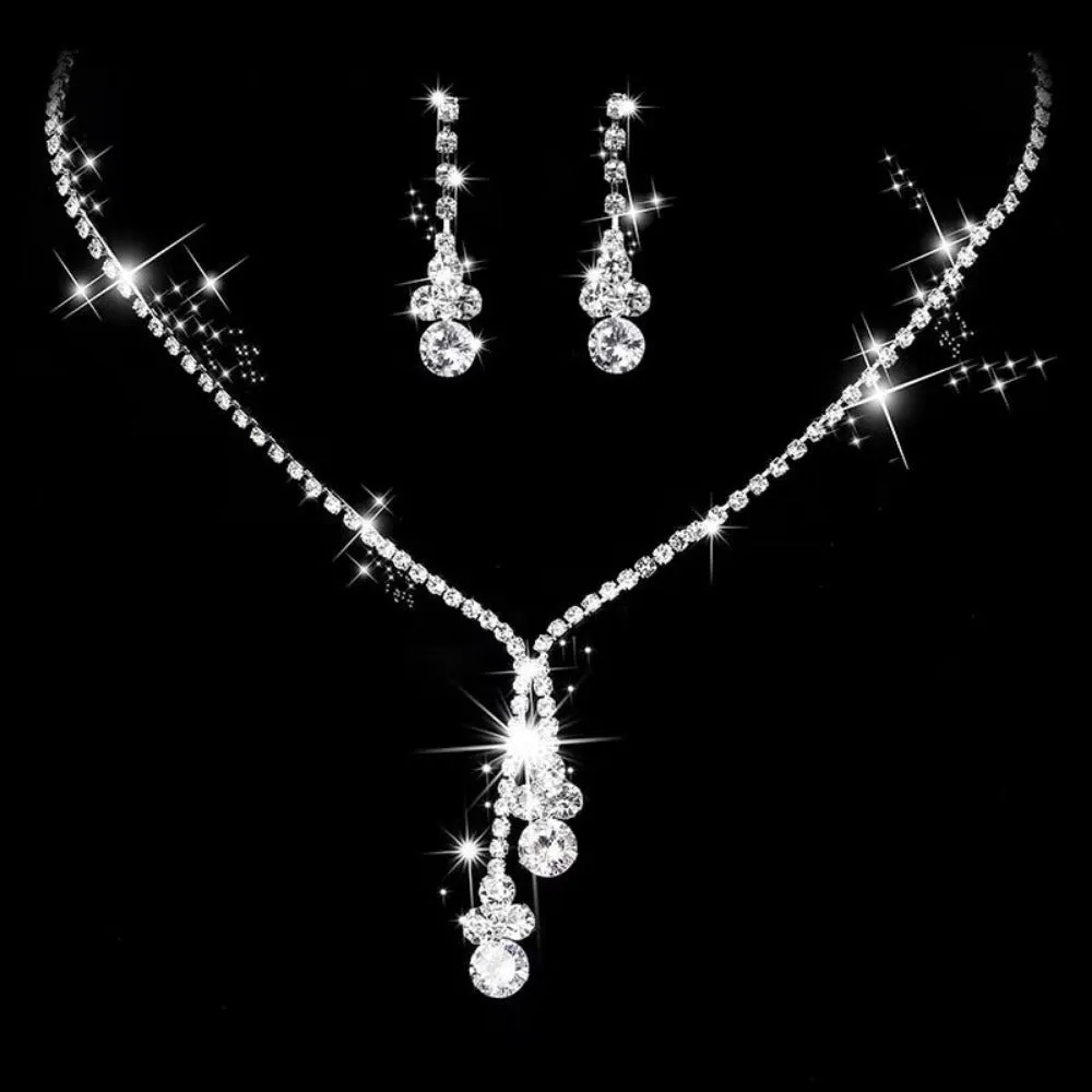 women's necklace earrings bracelets cubic zirconia jewelry combination ✈️ free.shipping