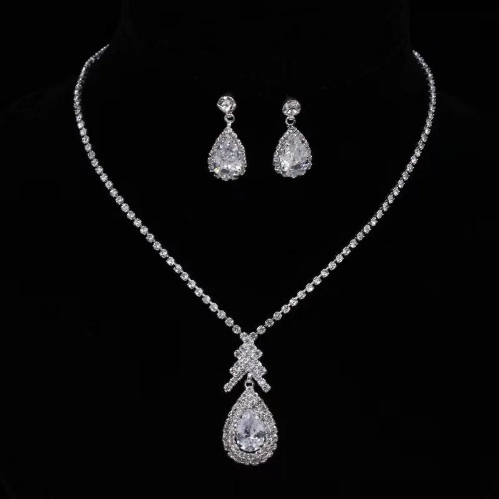 women's necklace earrings bracelets cubic zirconia jewelry combination ✈️ free.shipping