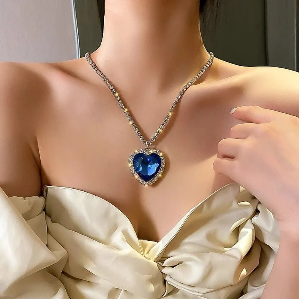 women's necklaces crystal hearts pendants rhinestones collar necklace ✈️ free.shipping