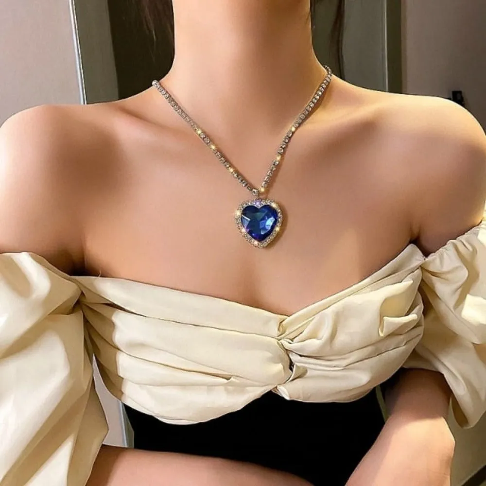 women's necklaces crystal hearts pendants rhinestones collar necklace ✈️ free.shipping