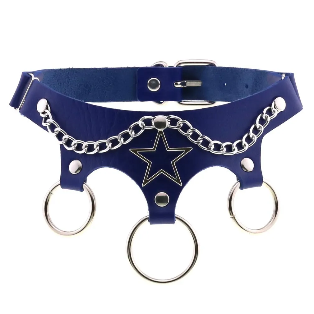 Women's PU Leather Choker with Metal Decorations / BDSM Sexy Necklace