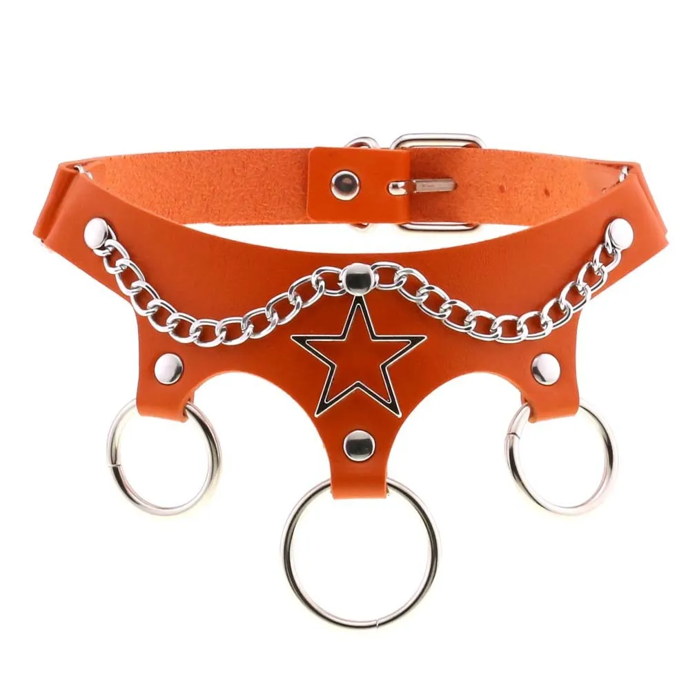 Women's PU Leather Choker with Metal Decorations / BDSM Sexy Necklace