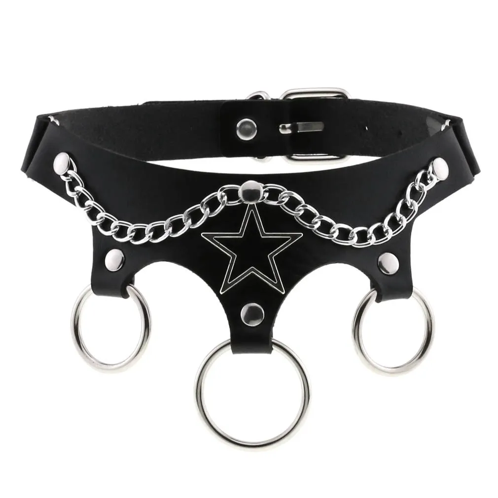 Women's PU Leather Choker with Metal Decorations / BDSM Sexy Necklace