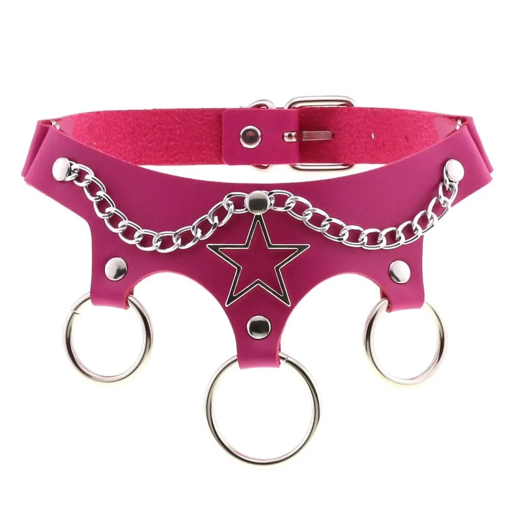 Women's PU Leather Choker with Metal Decorations / BDSM Sexy Necklace
