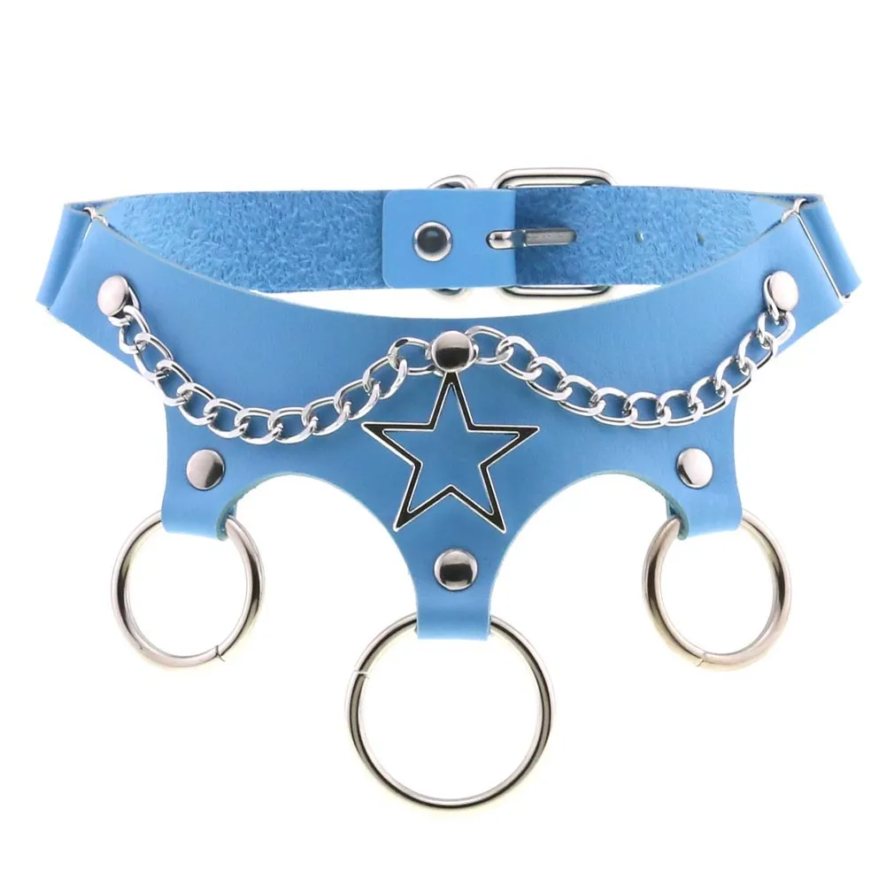 Women's PU Leather Choker with Metal Decorations / BDSM Sexy Necklace