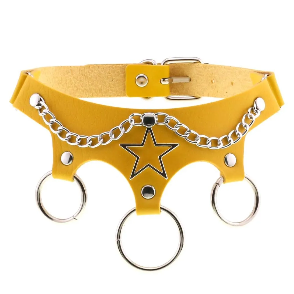 Women's PU Leather Choker with Metal Decorations / BDSM Sexy Necklace
