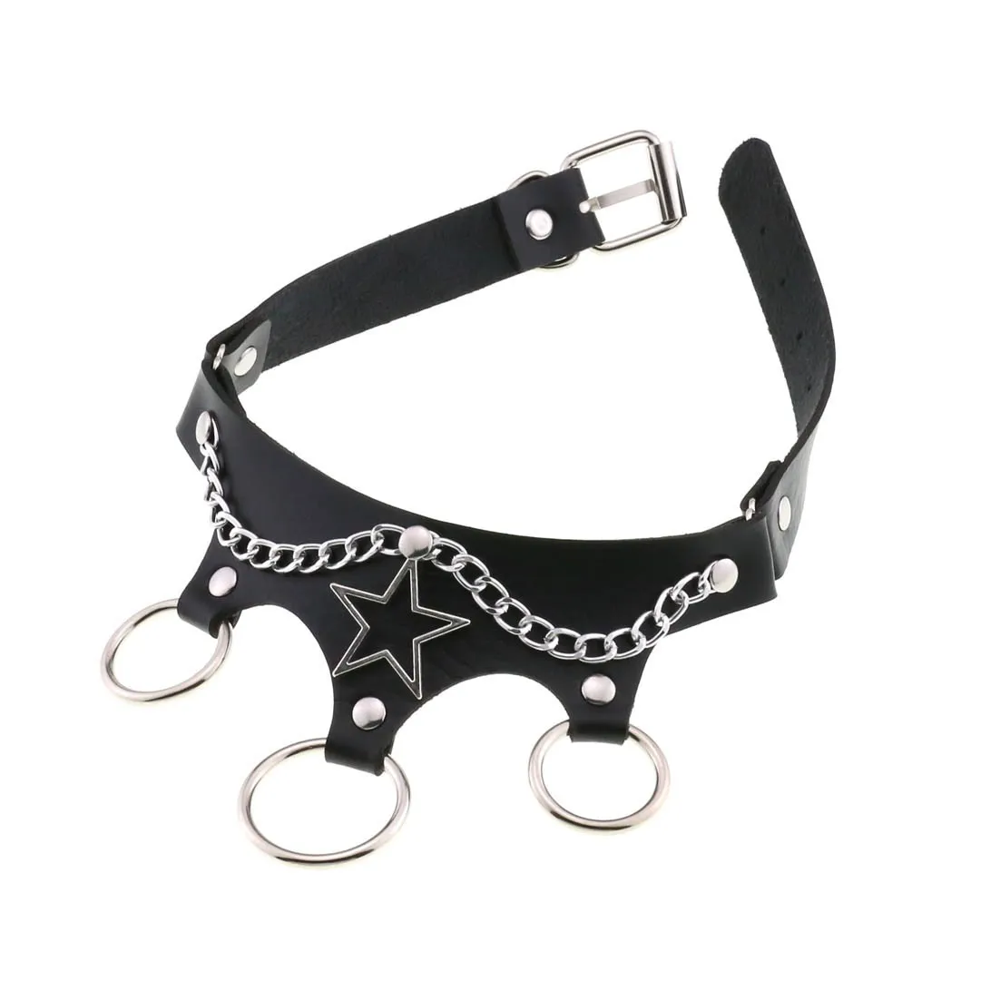 Women's PU Leather Choker with Metal Decorations / BDSM Sexy Necklace