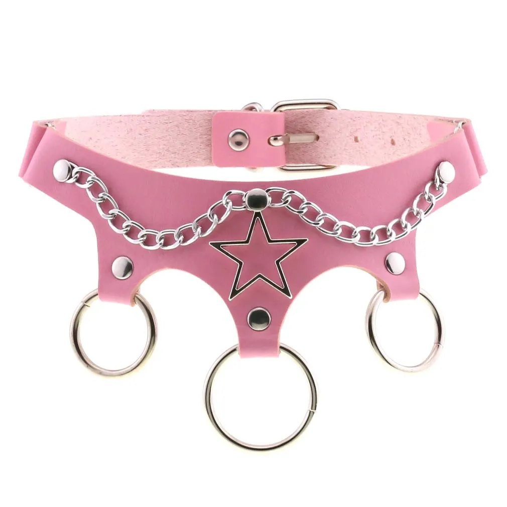 Women's PU Leather Choker with Metal Decorations / BDSM Sexy Necklace
