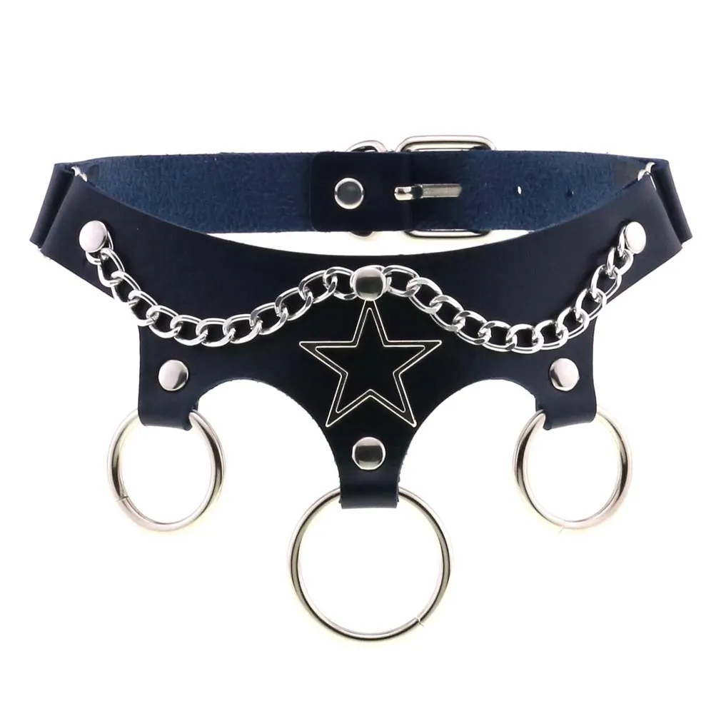 Women's PU Leather Choker with Metal Decorations / BDSM Sexy Necklace