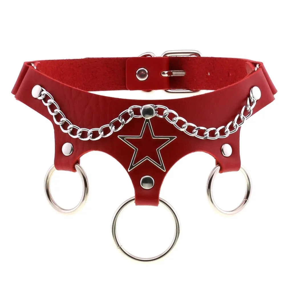 Women's PU Leather Choker with Metal Decorations / BDSM Sexy Necklace