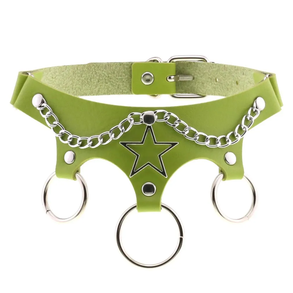 Women's PU Leather Choker with Metal Decorations / BDSM Sexy Necklace