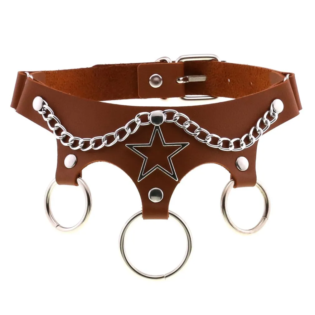 Women's PU Leather Choker with Metal Decorations / BDSM Sexy Necklace
