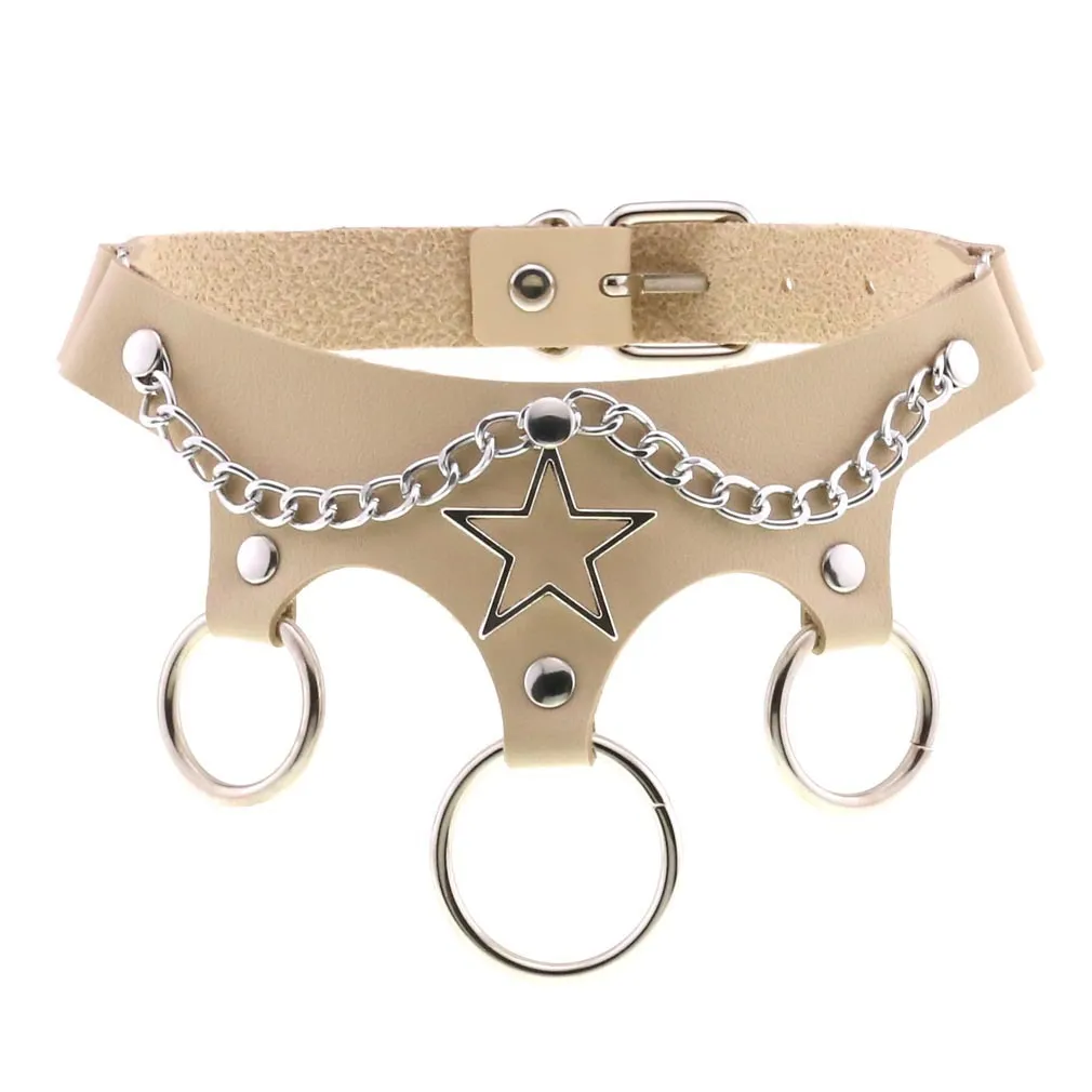 Women's PU Leather Choker with Metal Decorations / BDSM Sexy Necklace