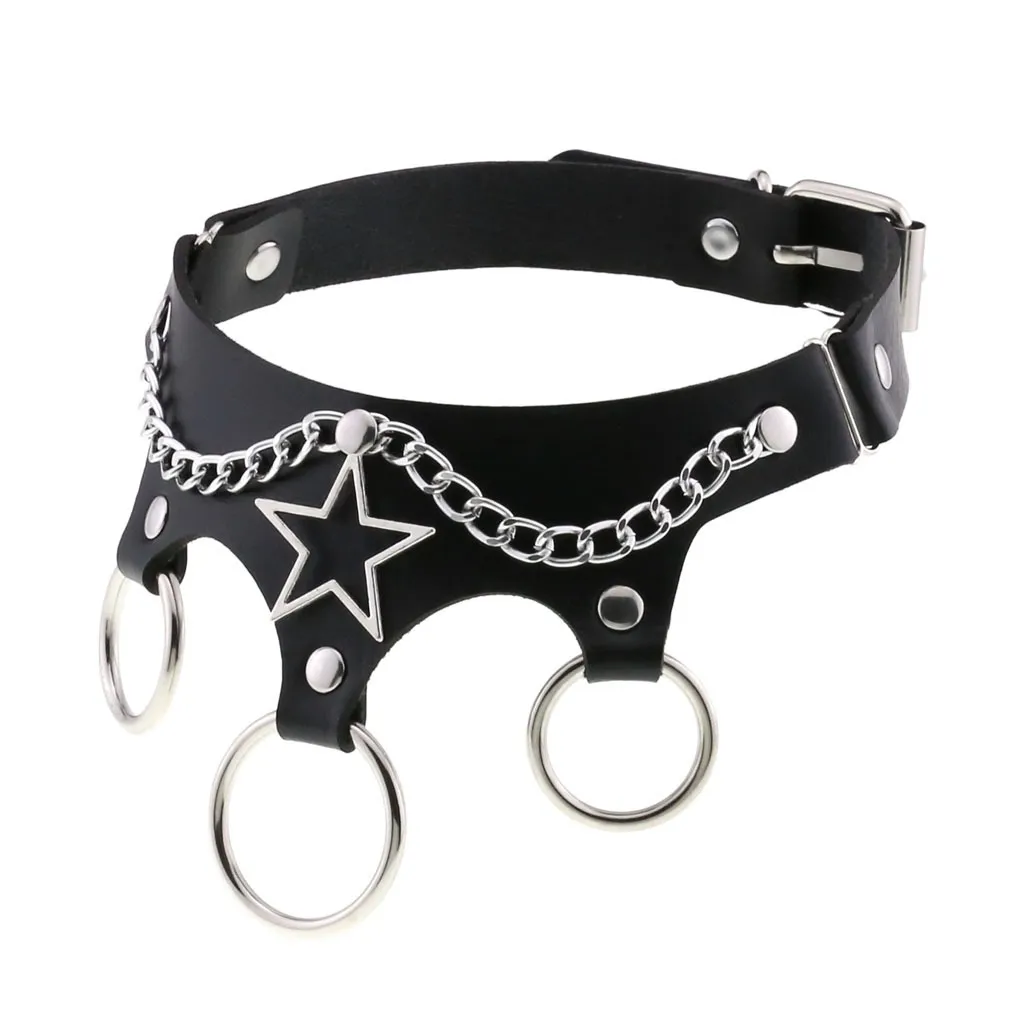 Women's PU Leather Choker with Metal Decorations / BDSM Sexy Necklace