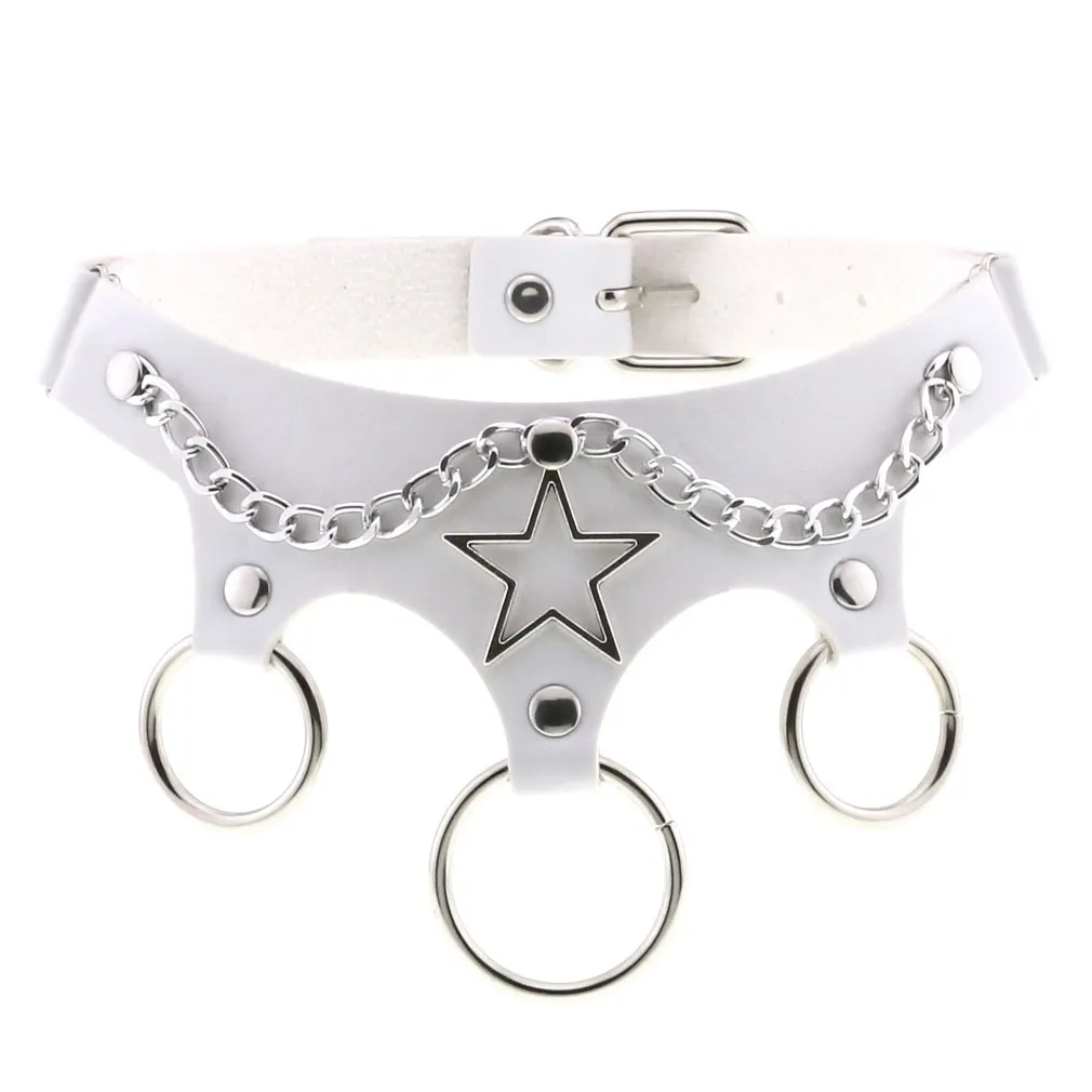 Women's PU Leather Choker with Metal Decorations / BDSM Sexy Necklace